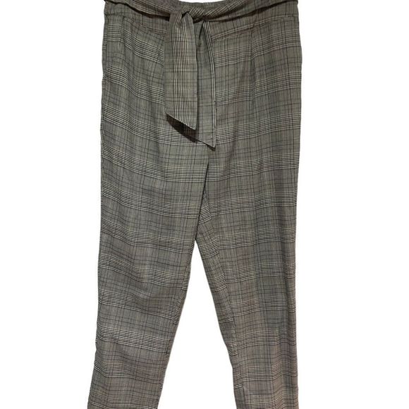 Plaid Tie Waist High-rise puddle pants that are cut in a relaxed silhoue… - Picture 7 of 13